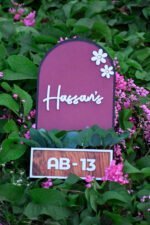 House Name Planter Lavender & Maroon And Aqua Green